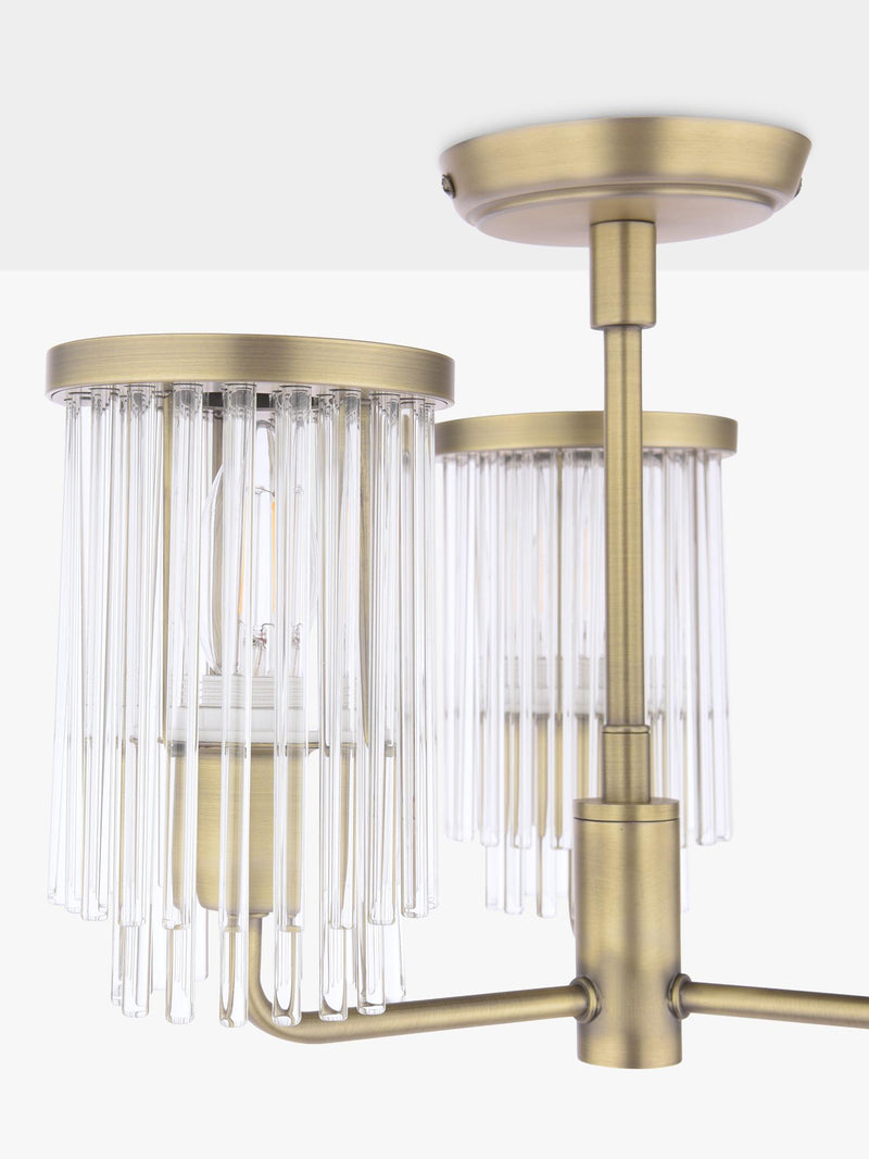 Laura Ashley Hilcote semi flush ceiling light matt antique brass (British brand)