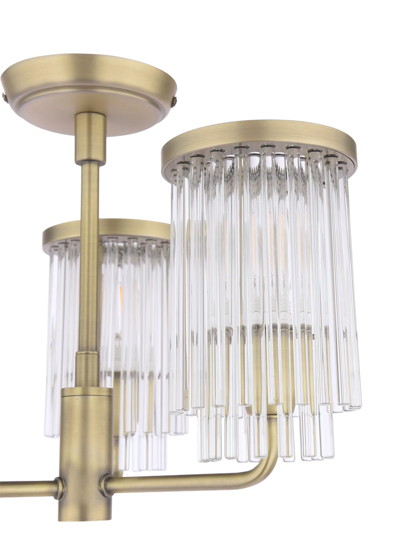 Laura Ashley Hilcote semi flush ceiling light matt antique brass (British brand)
