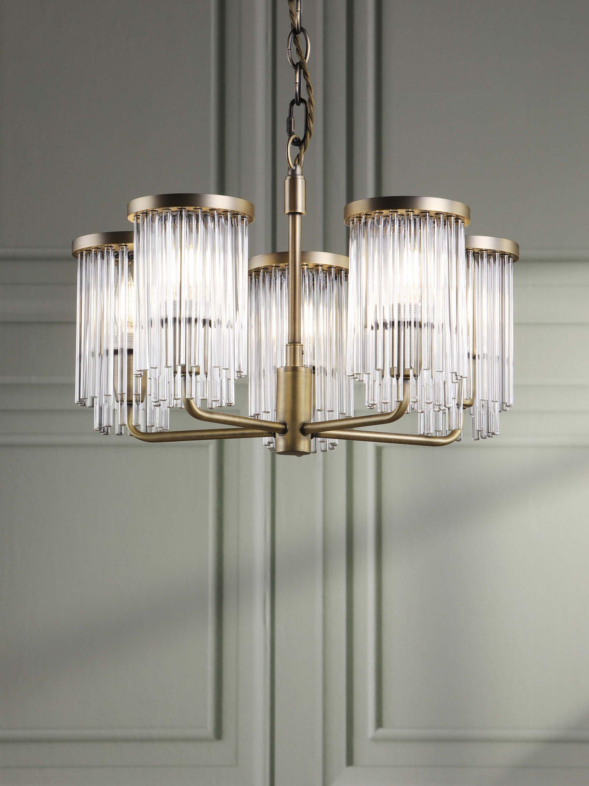 Laura Ashley Hilcote pendant ceiling light matt antique brass, imported from the UK
