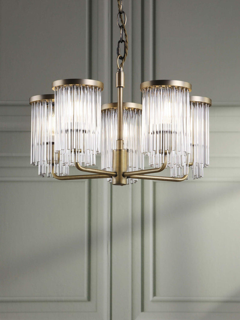 Laura Ashley Hilcote pendant ceiling light matt antique brass, imported from the UK