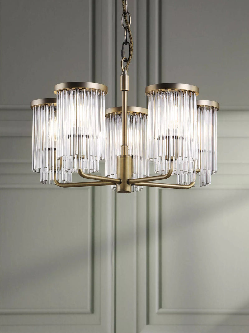 Laura Ashley Hilcote pendant ceiling light matt antique brass, imported from the UK