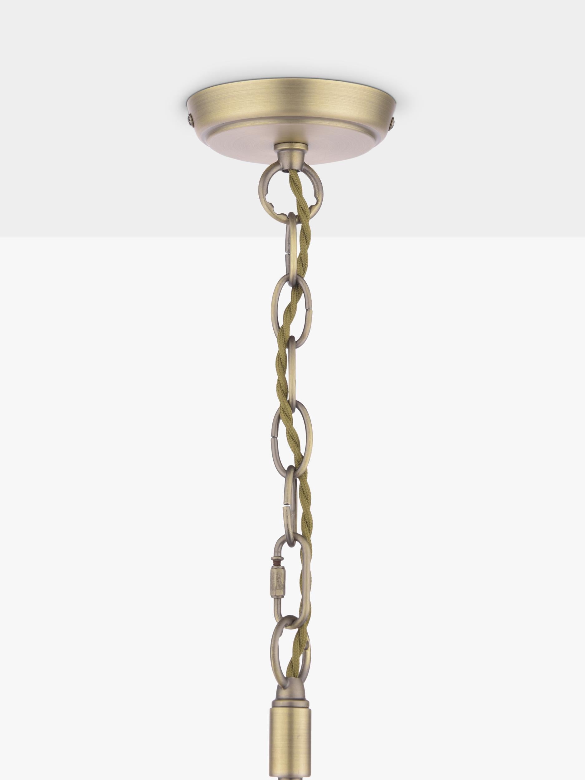 Laura Ashley Hilcote pendant ceiling light matt antique brass, imported from the UK