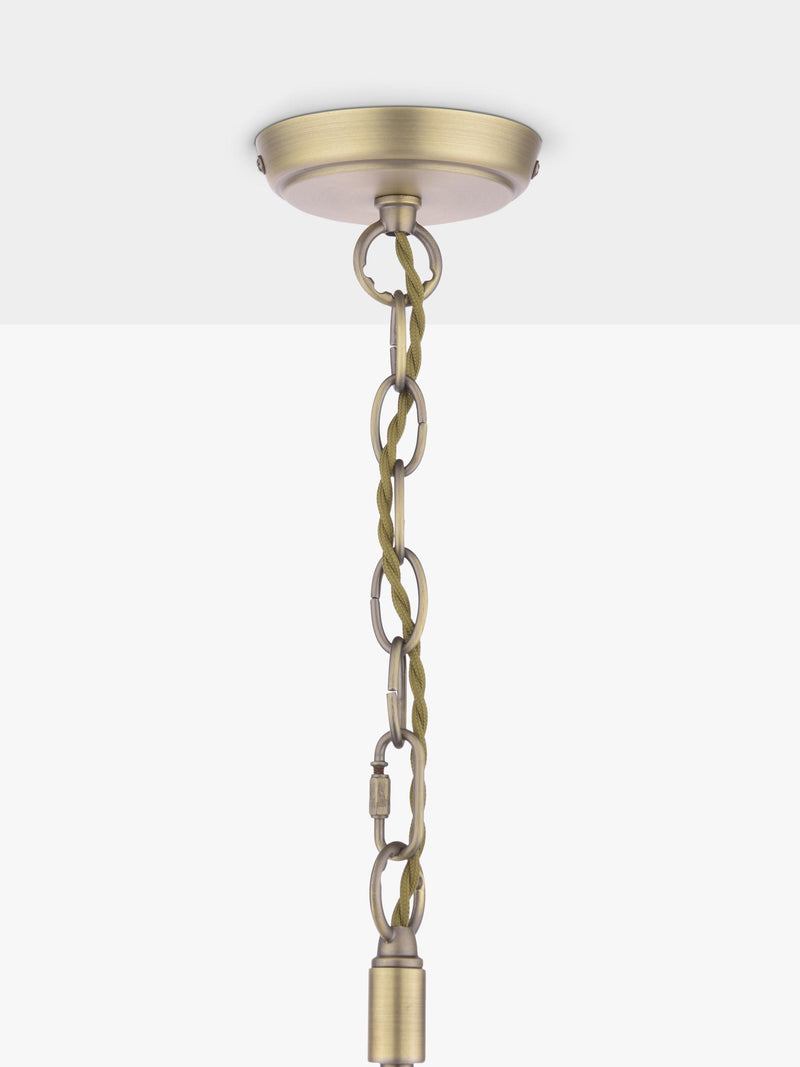 Laura Ashley Hilcote pendant ceiling light matt antique brass, imported from the UK
