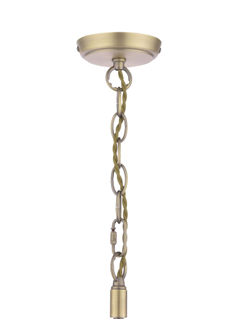 Laura Ashley Hilcote pendant ceiling light matt antique brass, imported from the UK
