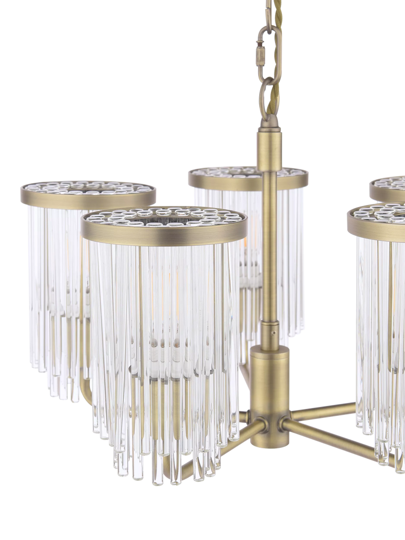 Laura Ashley Hilcote pendant ceiling light matt antique brass, imported from the UK