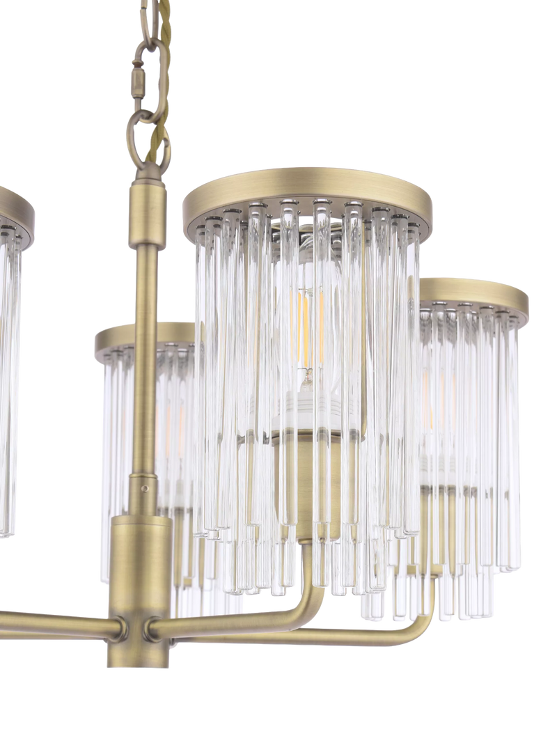 Laura Ashley Hilcote pendant ceiling light matt antique brass, imported from the UK