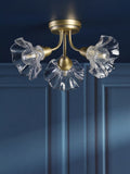 Laura Ashley Kerswell 3 arm glass shade flush ceiling light, imported from the UK
