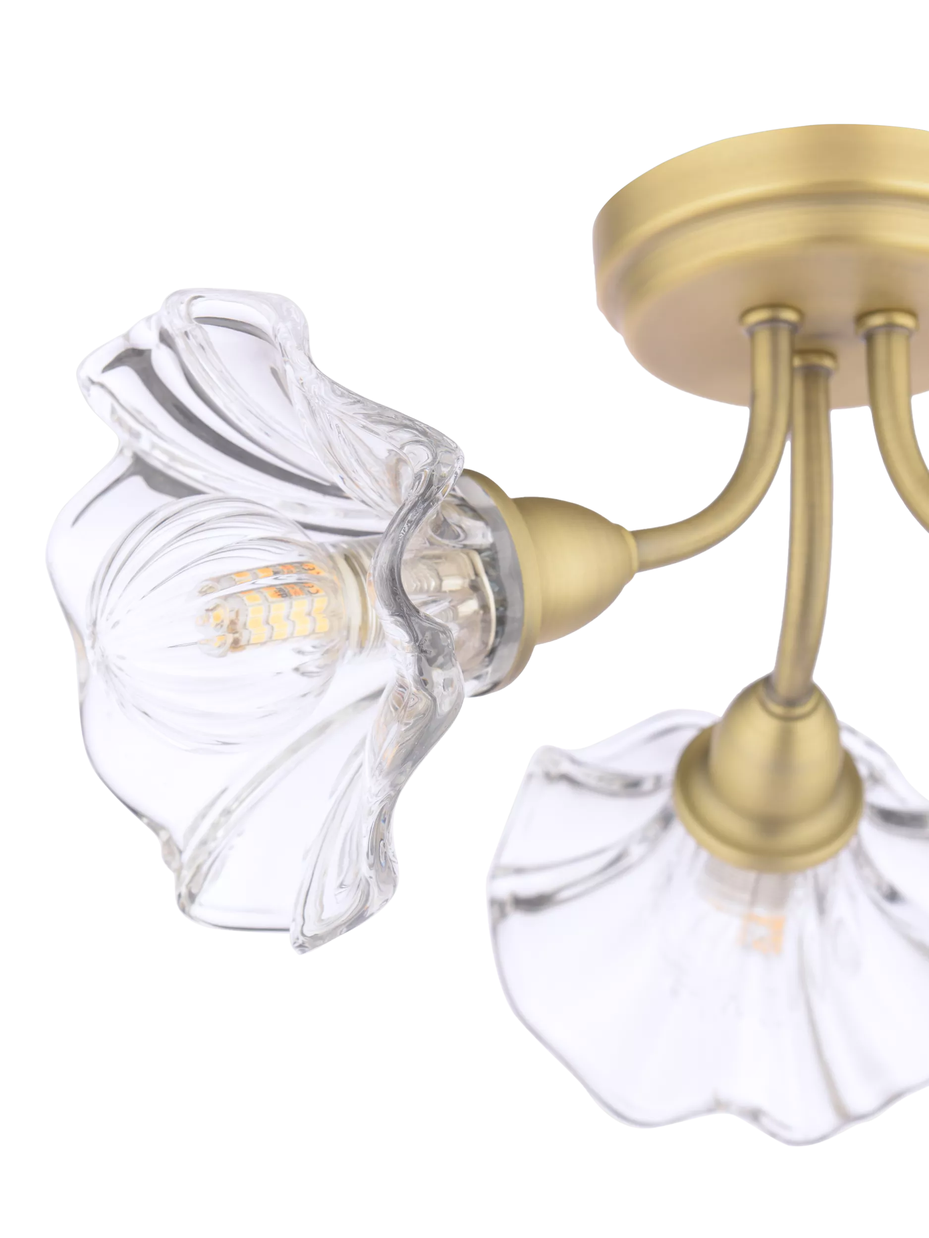 Laura Ashley Kerswell 3 arm glass shade flush ceiling light, imported from the UK