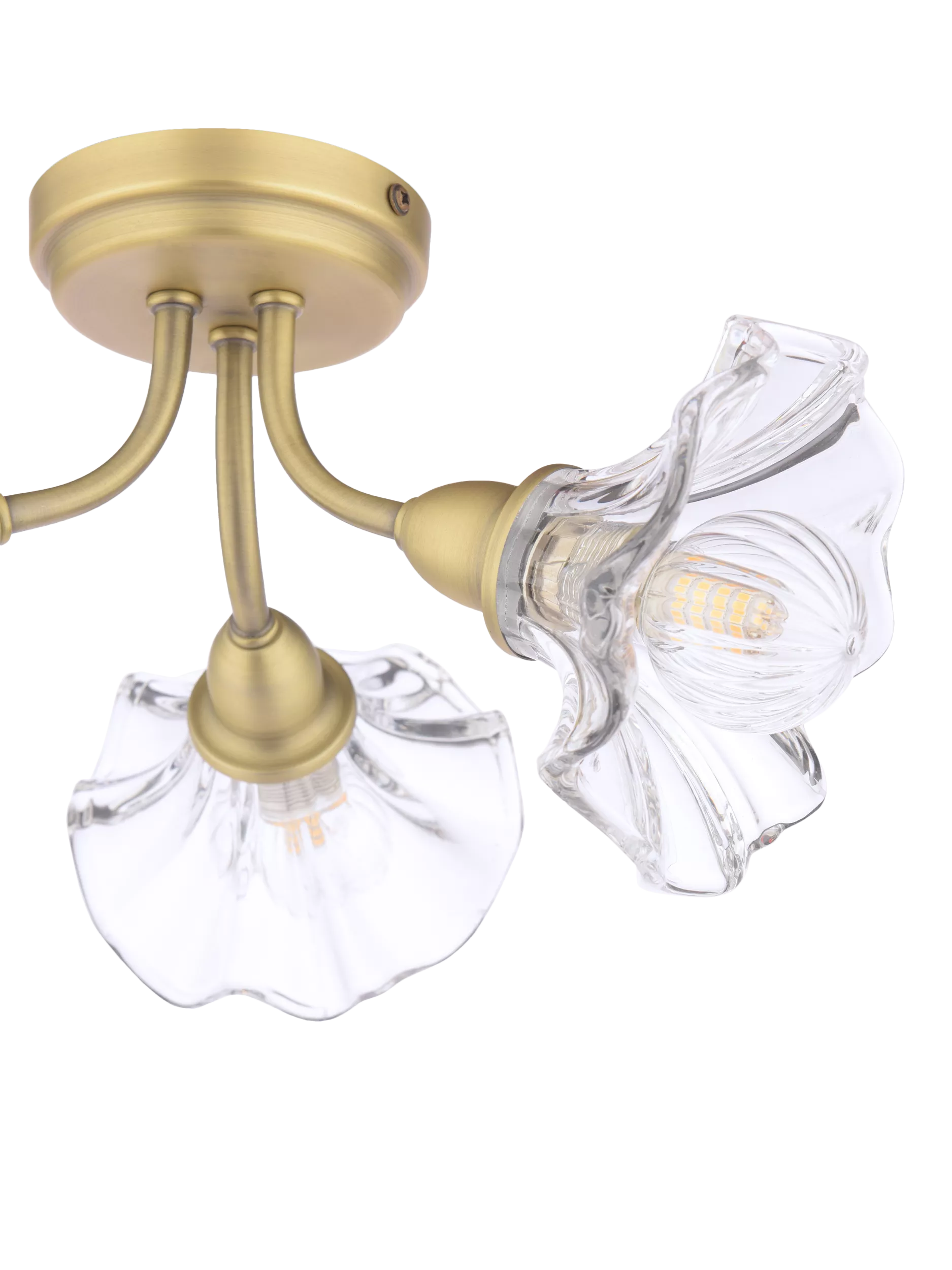 Laura Ashley Kerswell 3 arm glass shade flush ceiling light, imported from the UK