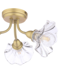 Laura Ashley Kerswell 3 arm glass shade flush ceiling light, imported from the UK