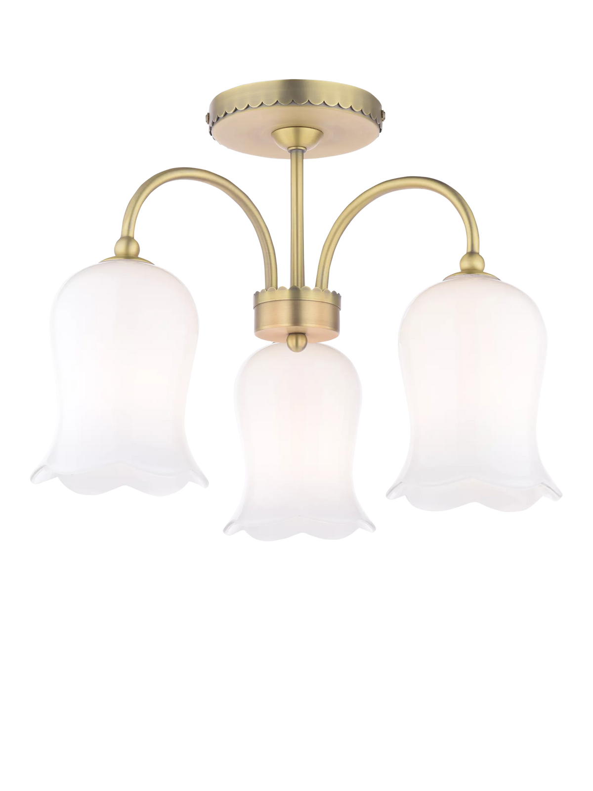 Laura Ashley Lidsell semi flush ceiling light antique brass - British product