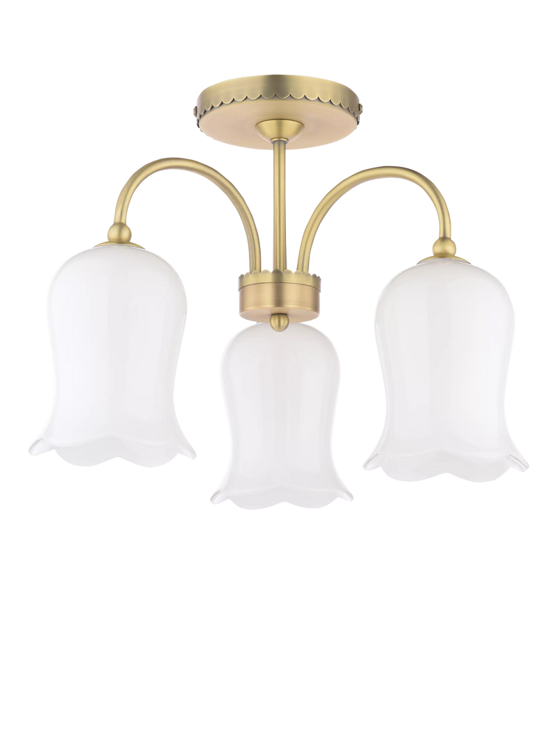Laura Ashley Lidsell semi flush ceiling light antique brass - British product