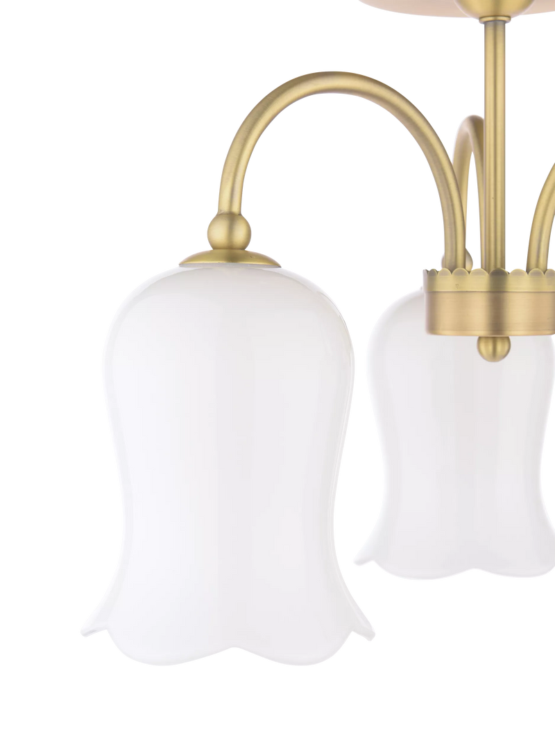 Laura Ashley Lidsell semi flush ceiling light antique brass - British product