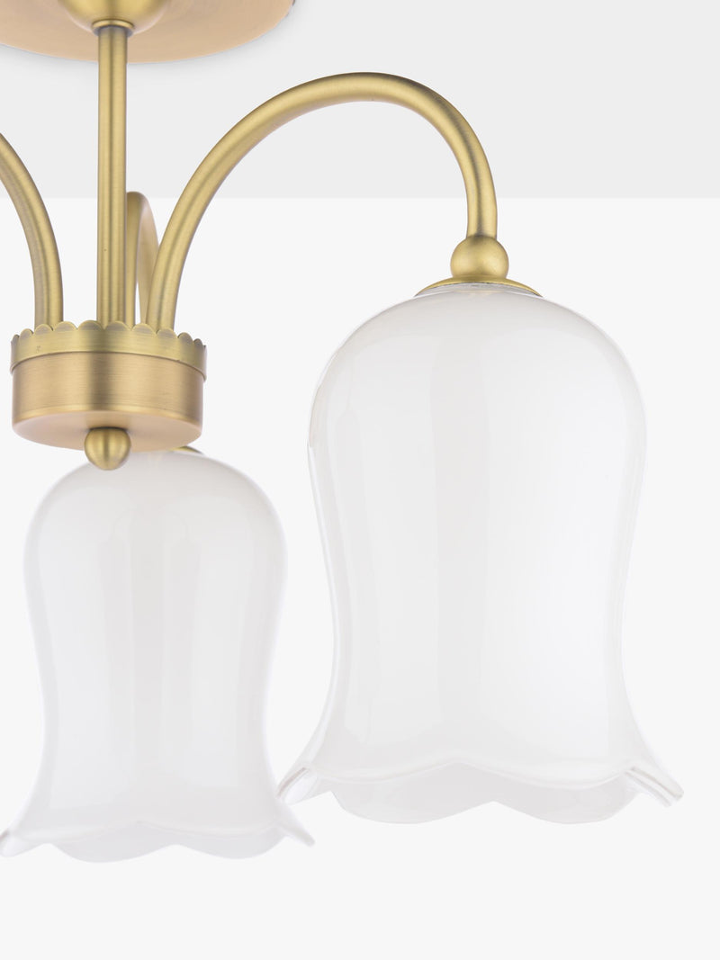 Laura Ashley Lidsell semi flush ceiling light antique brass - British product