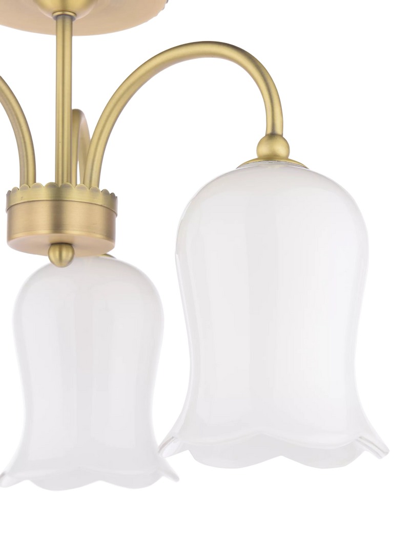 Laura Ashley Lidsell semi flush ceiling light antique brass - British product