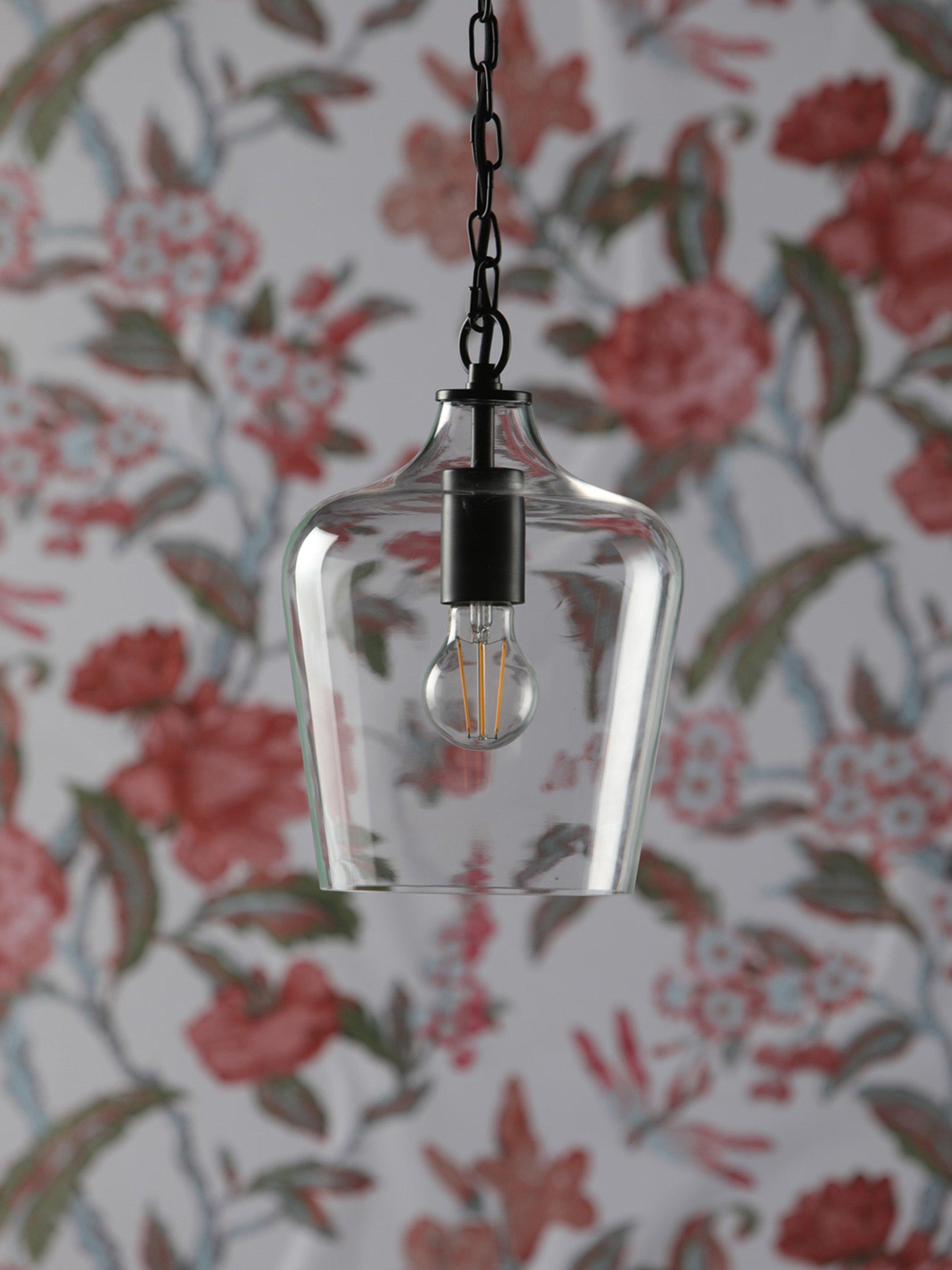 Laura Ashley Ockley pendant ceiling light black, imported from the UK