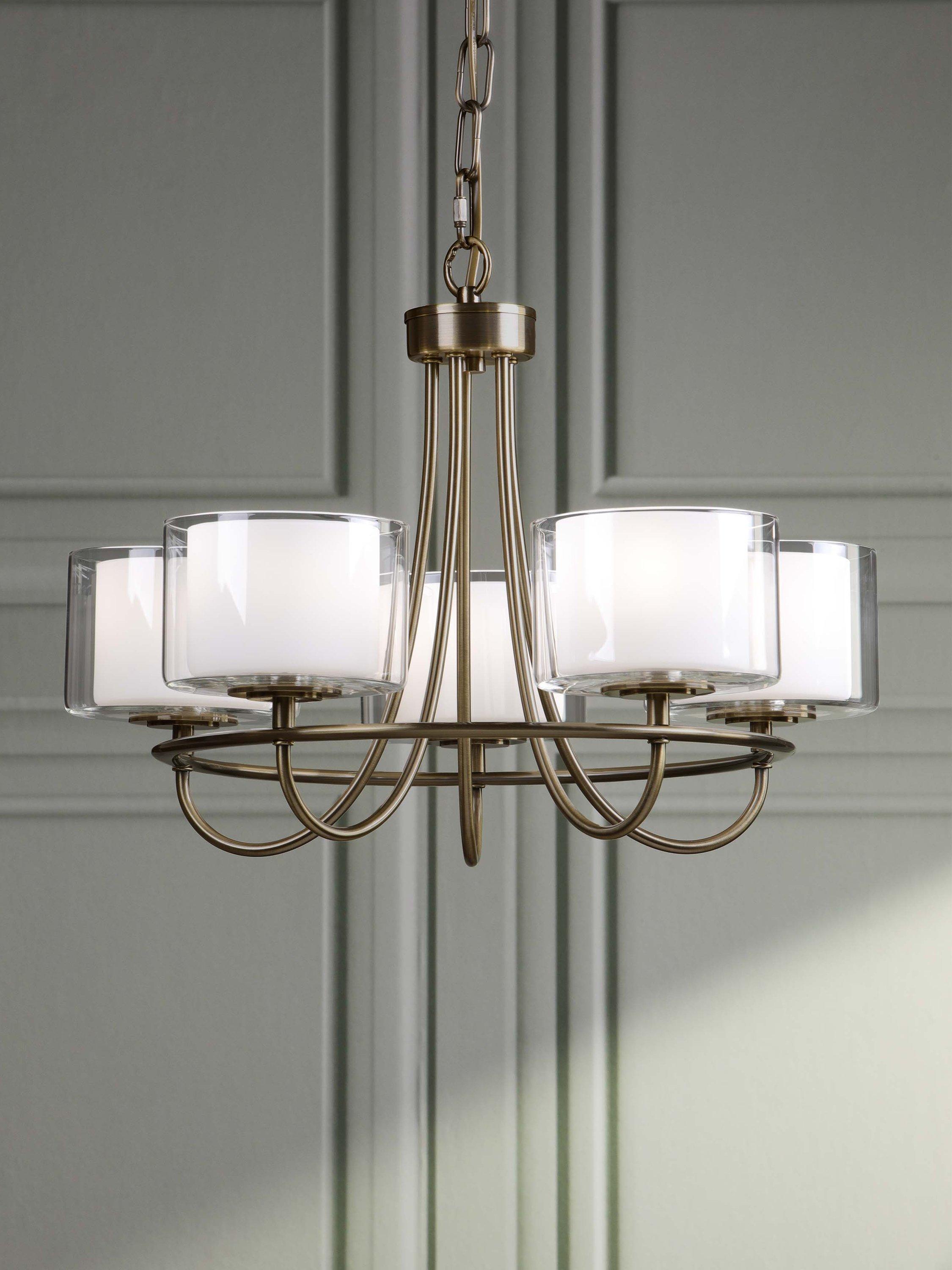 Laura Ashley Southwell 5 arm chandelier antique brass, UK version