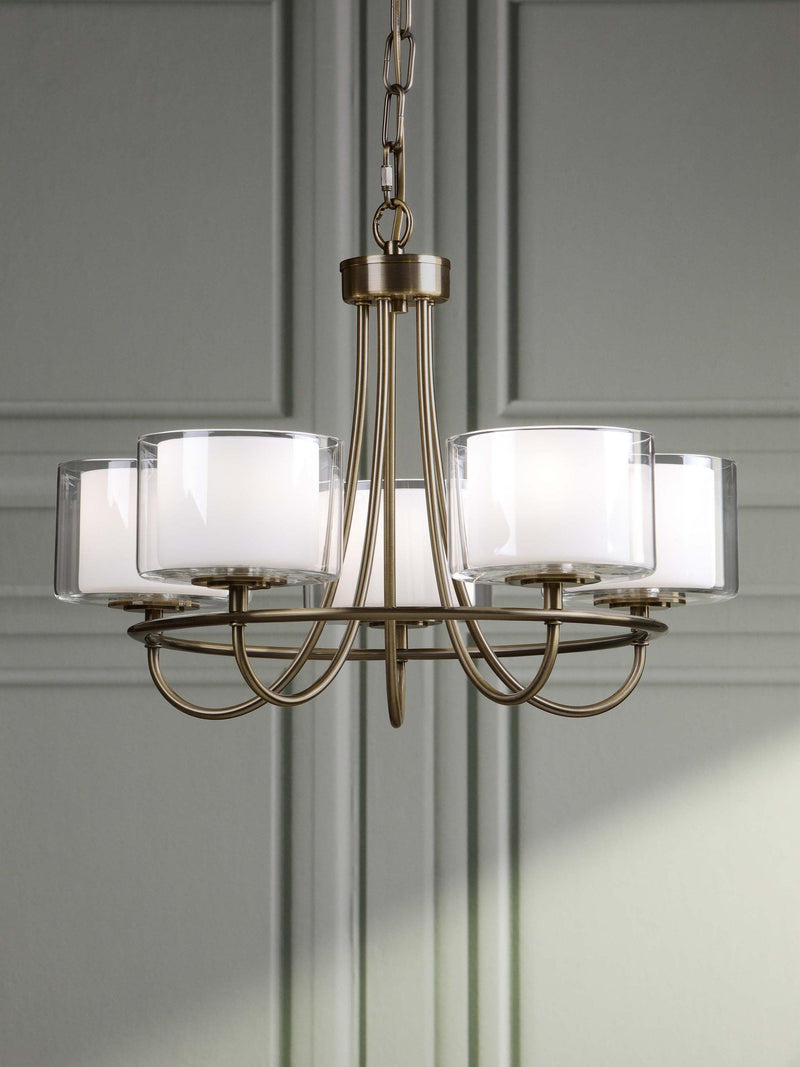 Laura Ashley Southwell 5 arm chandelier antique brass, UK version