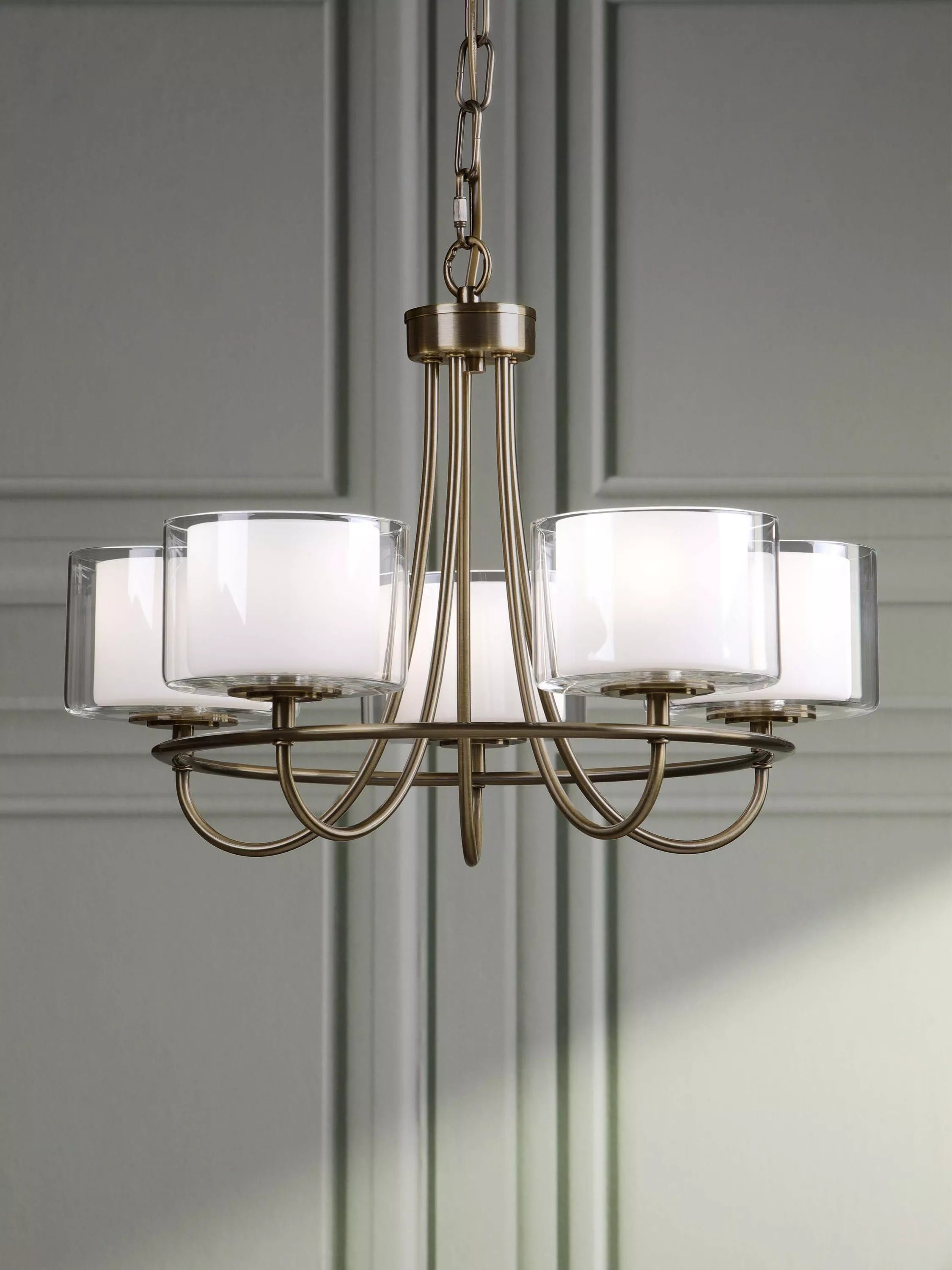 Laura Ashley Southwell 5 arm chandelier antique brass, UK version