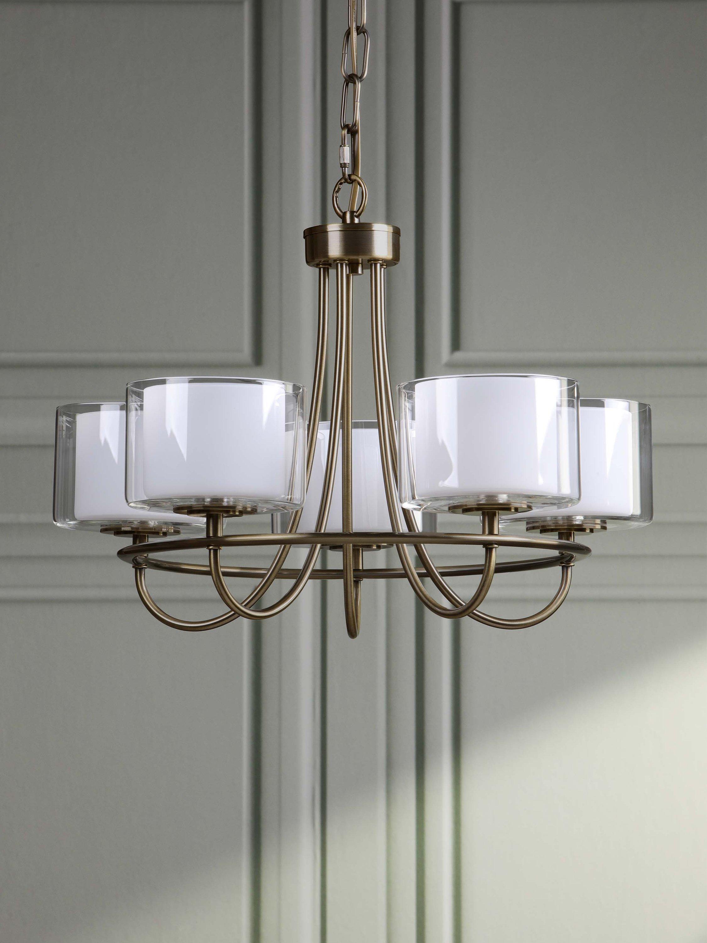 Laura Ashley Southwell 5 arm chandelier antique brass, UK version