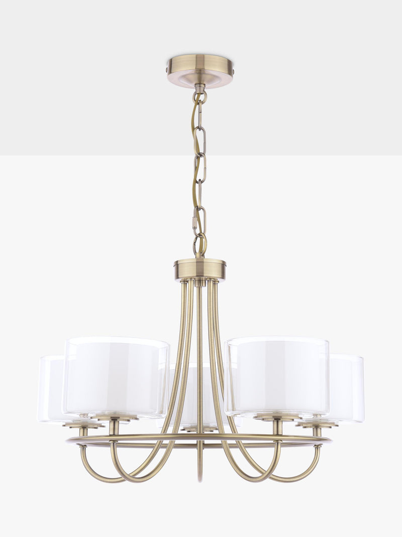 Laura Ashley Southwell 5 arm chandelier antique brass, UK version