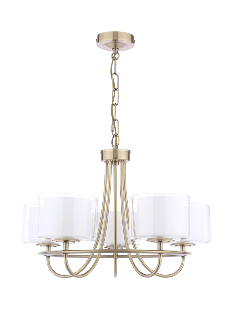 Laura Ashley Southwell 5 arm chandelier antique brass, UK version