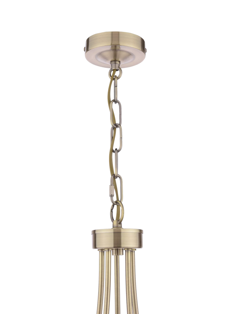 Laura Ashley Southwell 5 arm chandelier antique brass, UK version