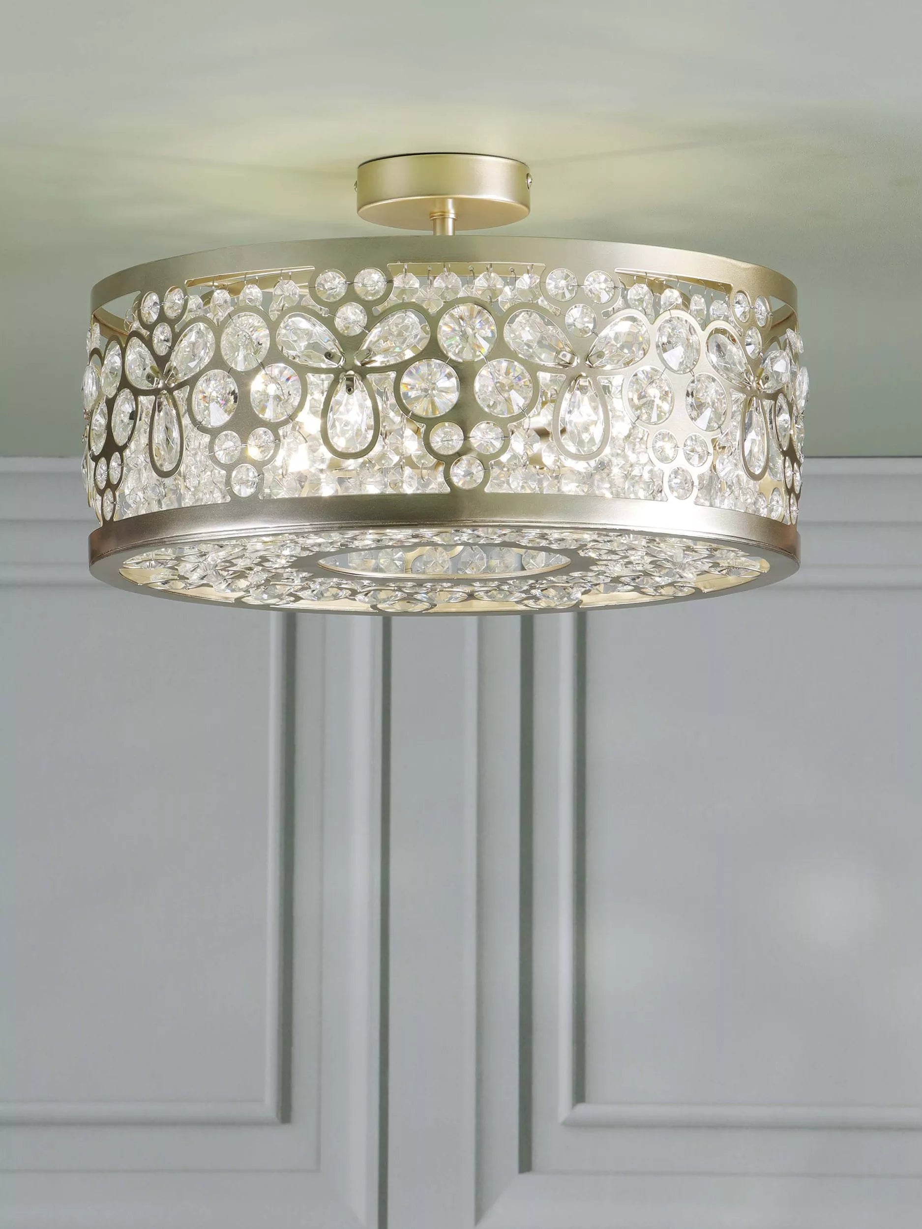 Laura Ashley Tilbrook flush ceiling light champagne 40.5cm - British product