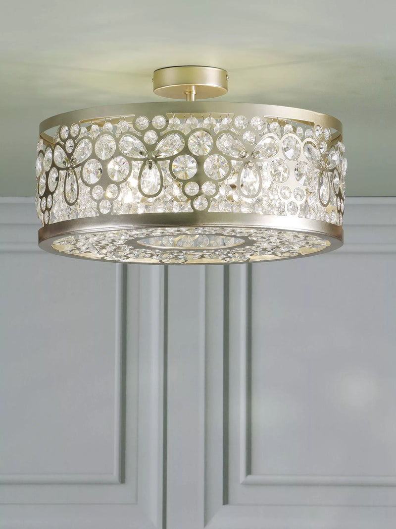 Laura Ashley Tilbrook flush ceiling light champagne 40.5cm - British product