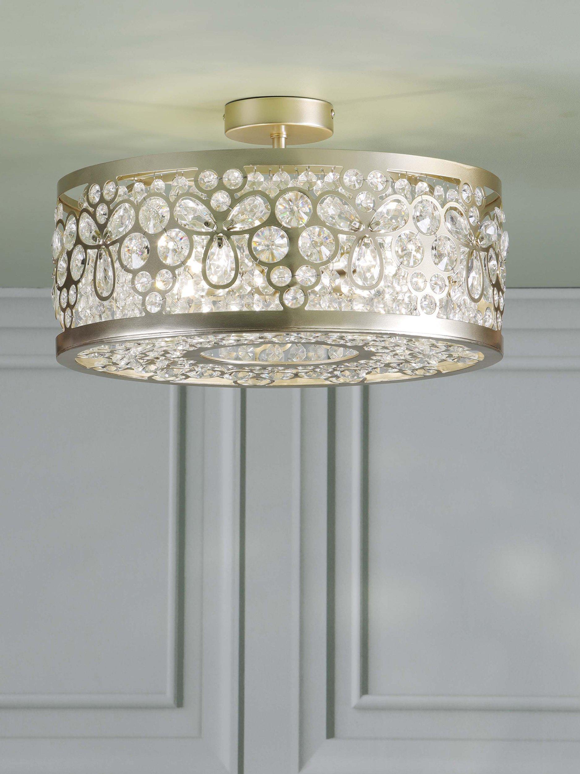 Laura Ashley Tilbrook flush ceiling light champagne 40.5cm - British product