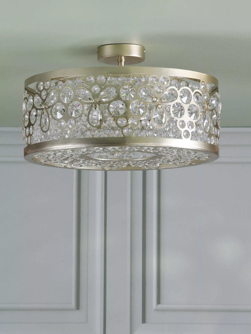 Laura Ashley Tilbrook flush ceiling light champagne 40.5cm - British product