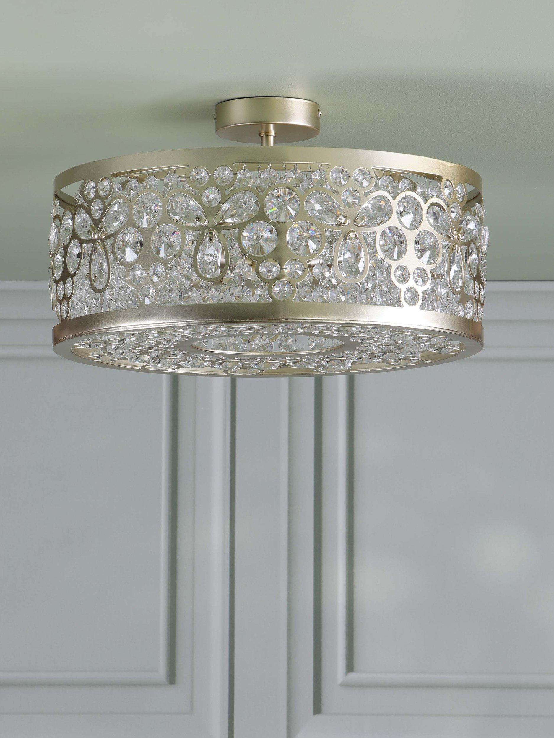 Laura Ashley Tilbrook flush ceiling light champagne 40.5cm - British product