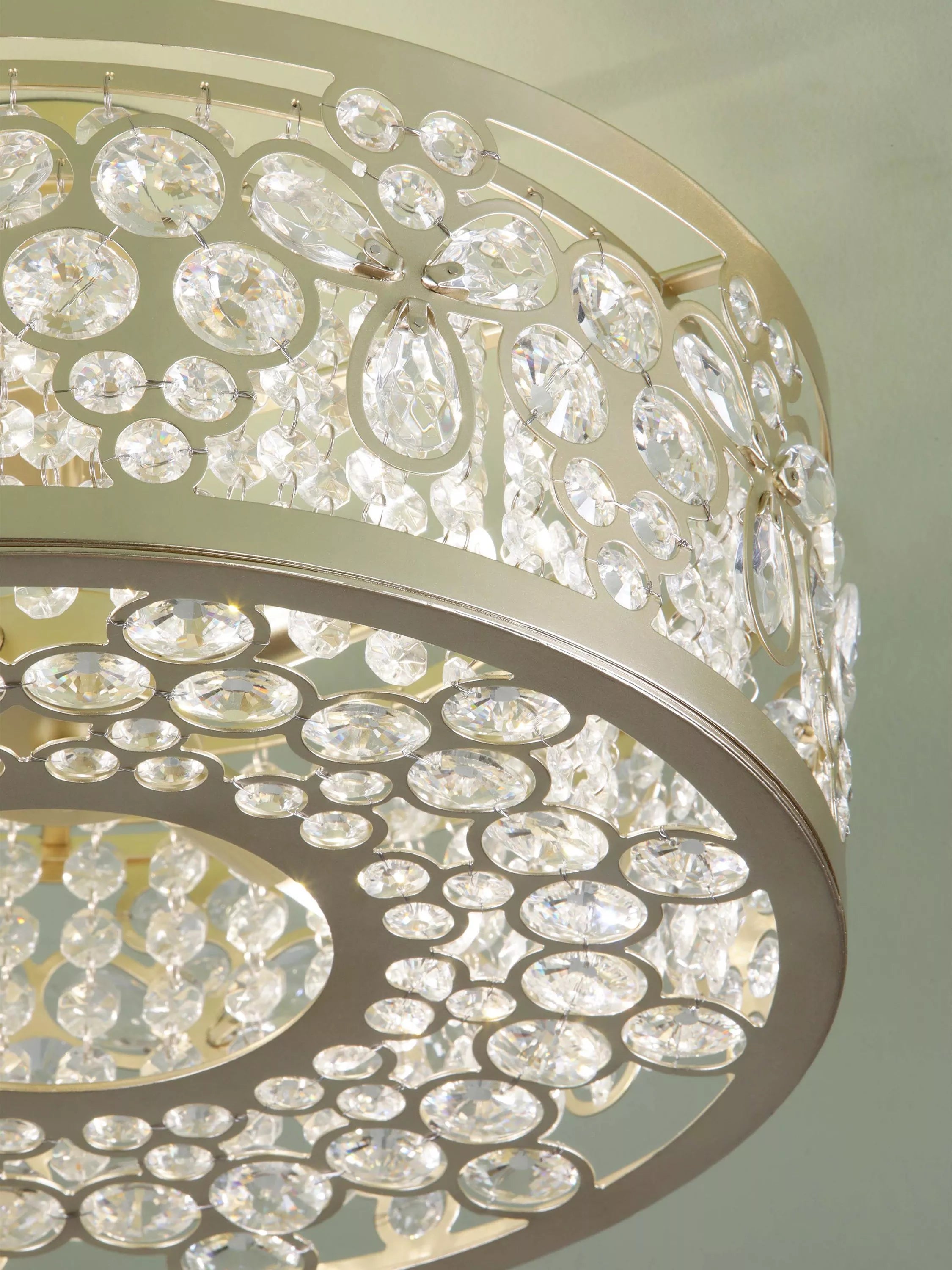 Laura Ashley Tilbrook flush ceiling light champagne 40.5cm - British product