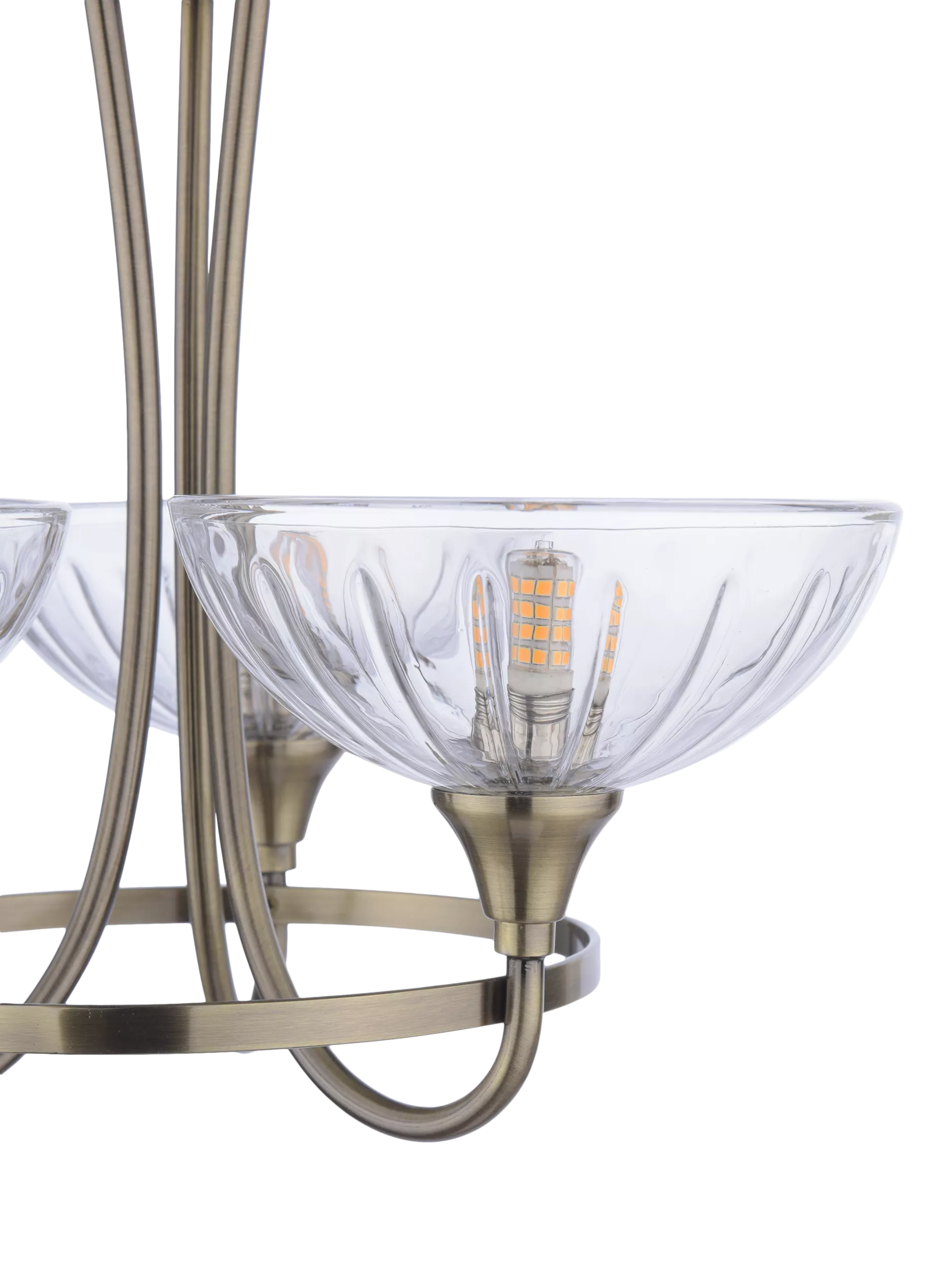 Laura Ashley flush ceiling light antique brass cut glass, imported from the UK