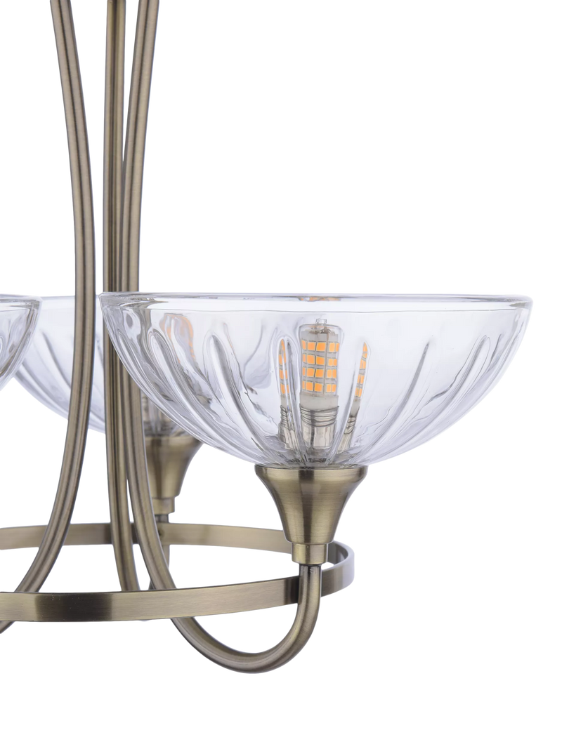 Laura Ashley flush ceiling light antique brass cut glass, imported from the UK