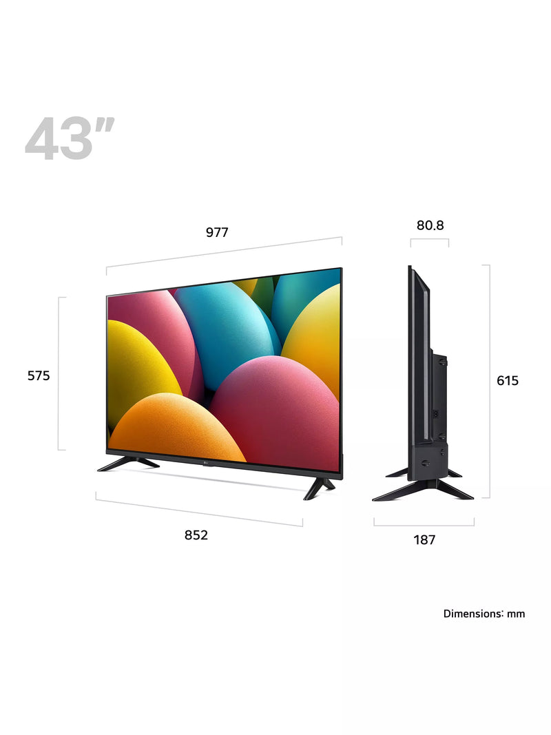 LG 43 inch Smart TV Full HD HDR webOS (British brand)