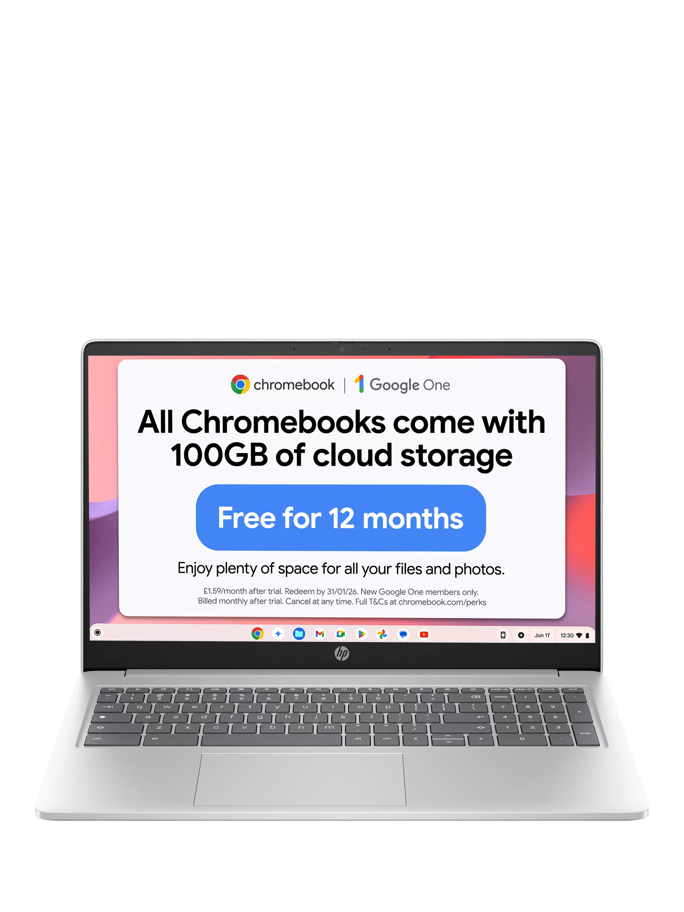HP Chromebook Intel Core i3 laptop 8GB RAM 256GB storage (British brand)