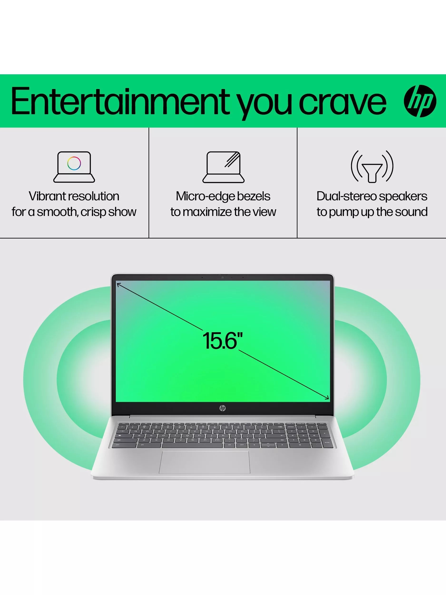HP Chromebook Intel Core i3 laptop 8GB RAM 256GB storage (British brand)