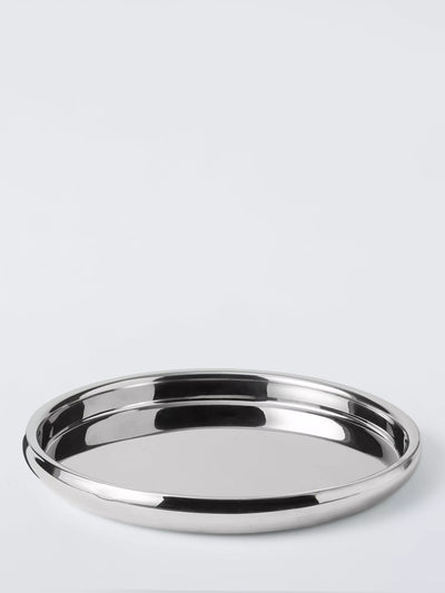 John Lewis John Lewis Luxe Round Double Wall Stainless Steel Mirror Tray- Buy online at McGrocer