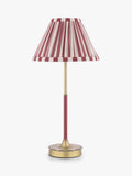 Laura Ashley Denwick pleated stripe table lamp claret, UK version