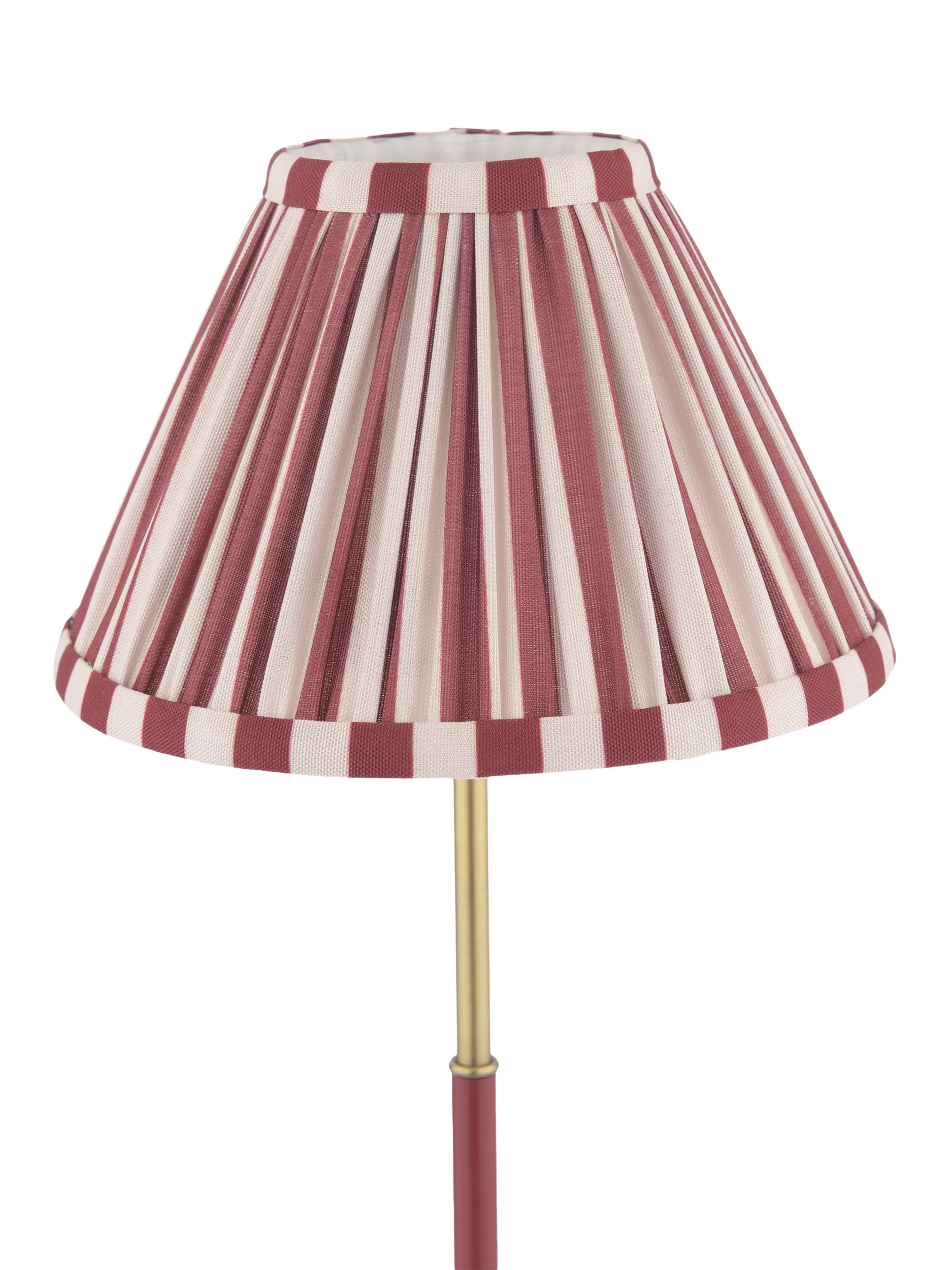 Laura Ashley Denwick pleated stripe table lamp claret, UK version