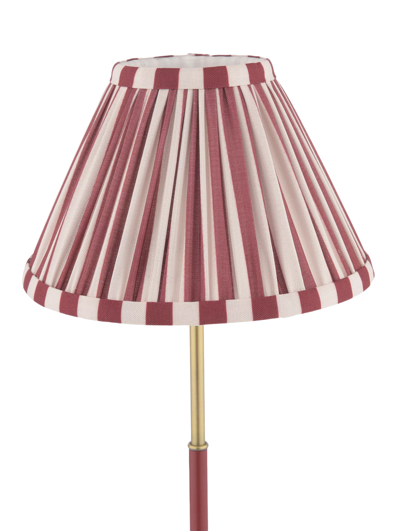 Laura Ashley Denwick pleated stripe table lamp claret, UK version
