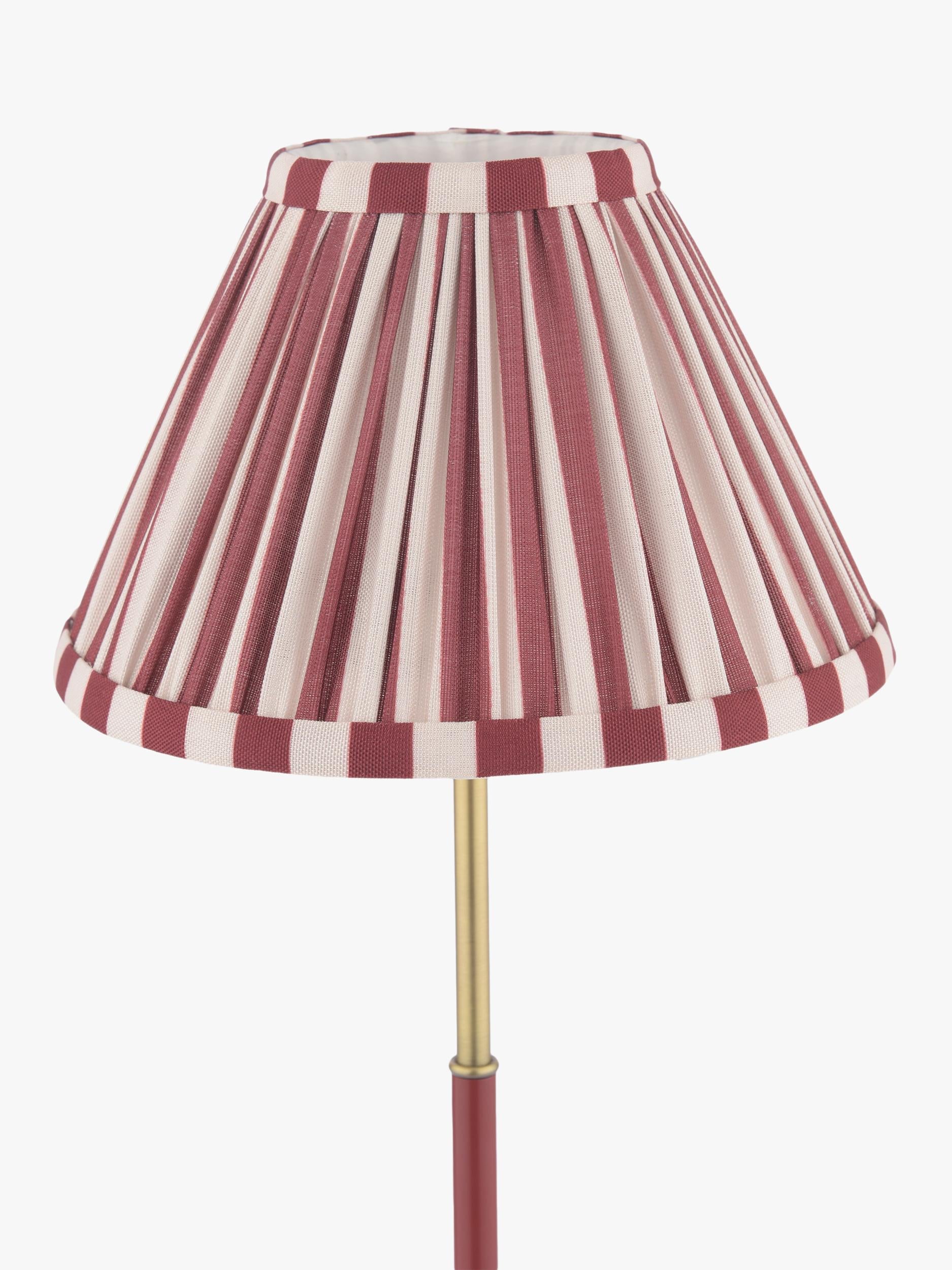 Laura Ashley Denwick pleated stripe table lamp claret, UK version
