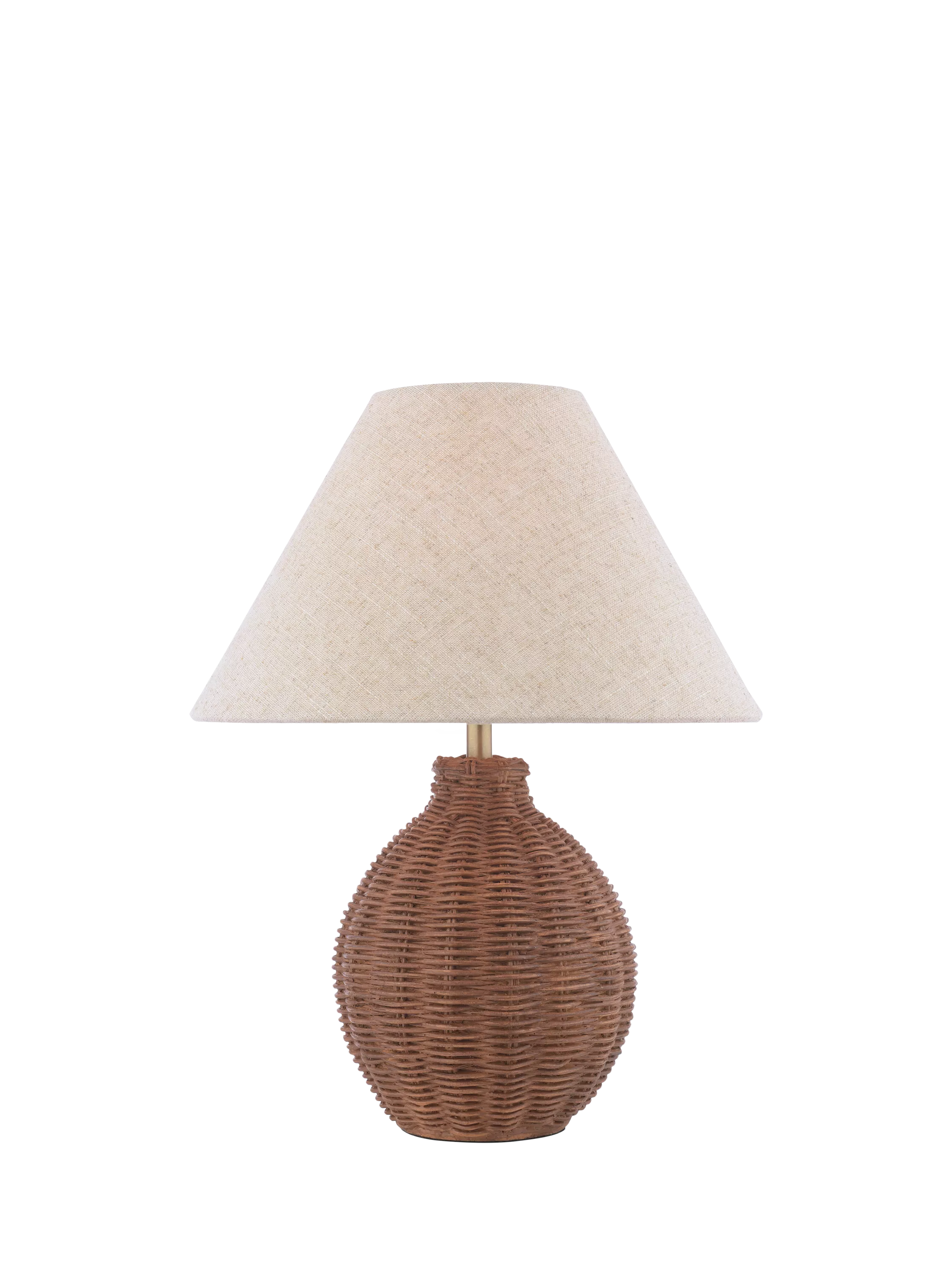Laura Ashley Fernhill rattan table lamp walnut stain, imported from the UK