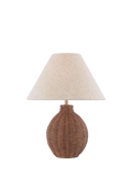 Laura Ashley Fernhill rattan table lamp walnut stain, imported from the UK