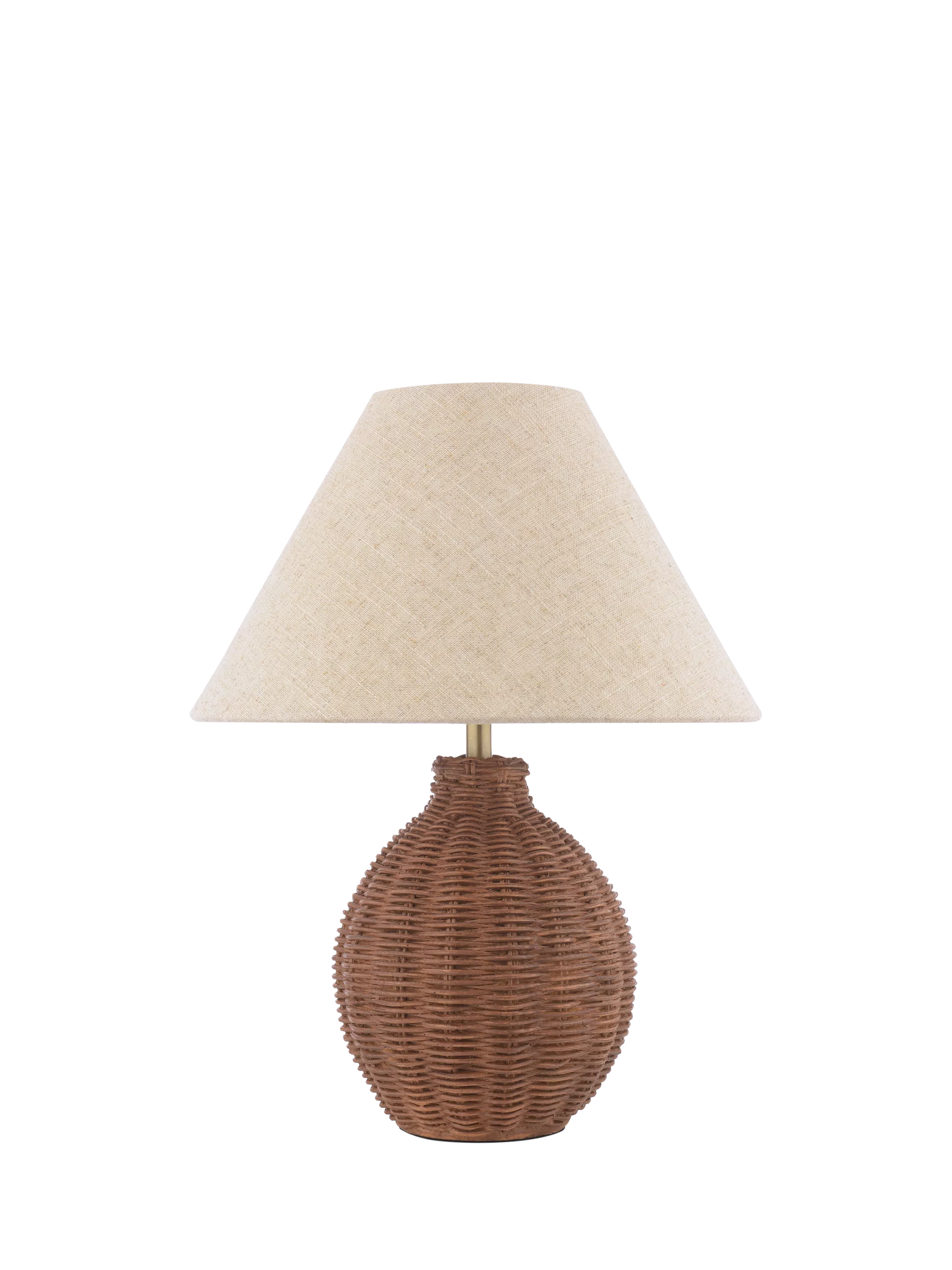 Laura Ashley Fernhill rattan table lamp walnut stain, imported from the UK