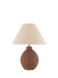 Laura Ashley Fernhill rattan table lamp walnut stain, imported from the UK