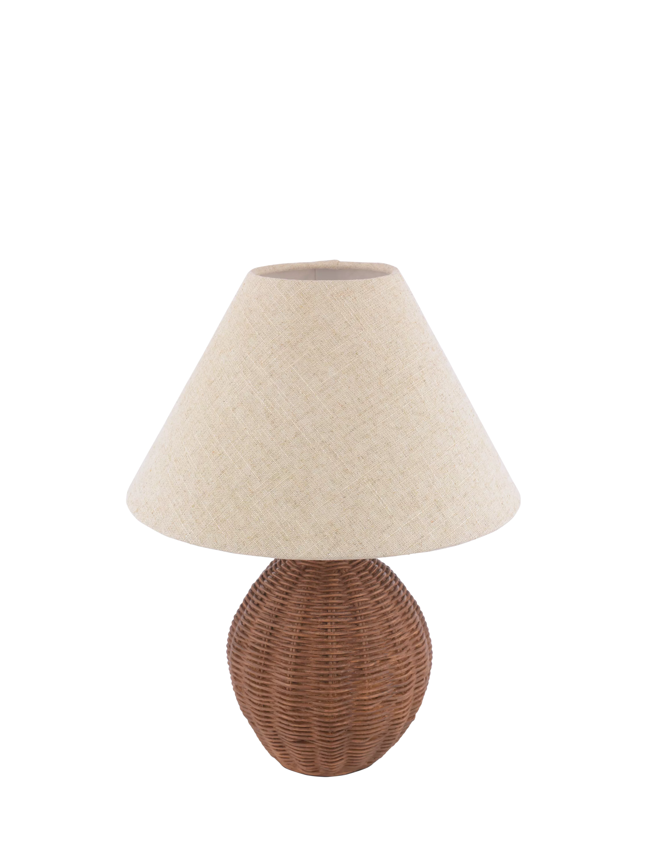 Laura Ashley Fernhill rattan table lamp walnut stain, imported from the UK