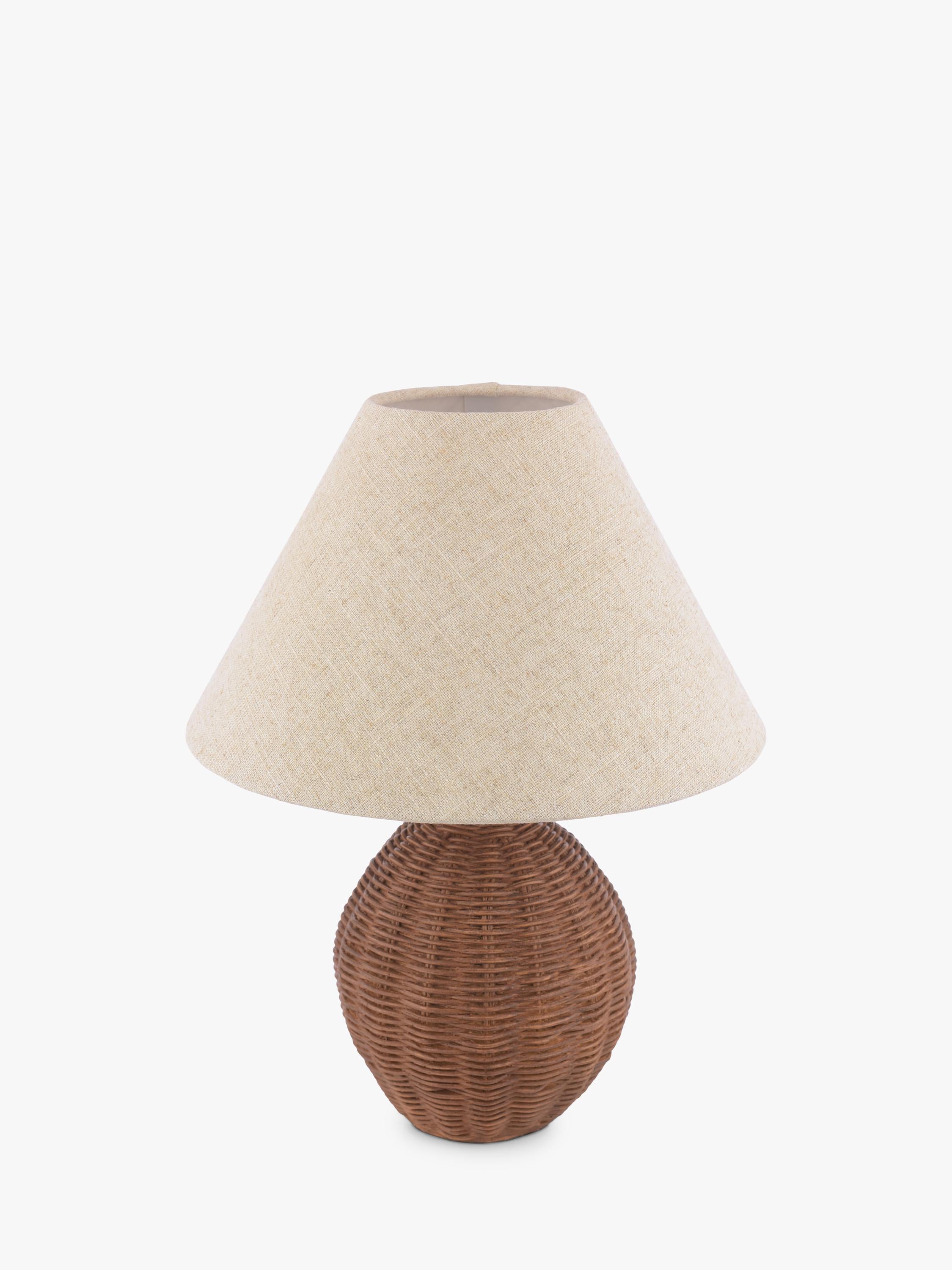 Laura Ashley Fernhill rattan table lamp walnut stain, imported from the UK