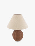 Laura Ashley Fernhill rattan table lamp walnut stain, imported from the UK